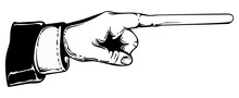 Very Long Forefinger Pointing Aside - Editable Finger, Copy Space