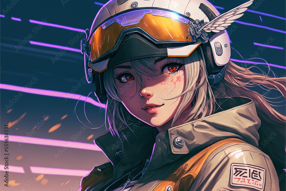 Cute brunette anime girl with motorcycle helmet Stock Illustration | Adobe Stock Cute brunette anime girl with motorcycle helmet Stock Illustration | Adobe Stock