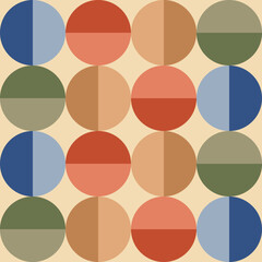 Wall Mural - 70s retro groove pattern with circles. Vintage geometrical pattern. Vector illustration