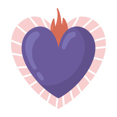 Poster - heart flame decoration