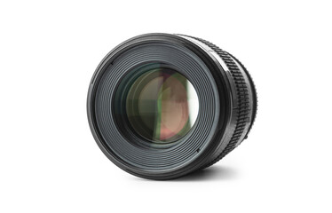 DSLR camera lens. Close-up isolated on a transparent background