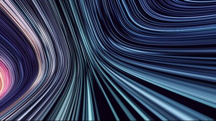Wall Mural - 3d animation moving colorful abstract lines, loopable