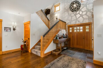 Poster - Interior of a contemporary and modern room with christmas decorations