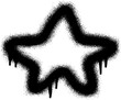 canvas print picture - Star graffiti with black spray paint