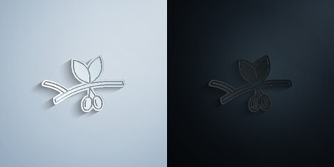 Poster - Olive paper icon with shadow vector illustration