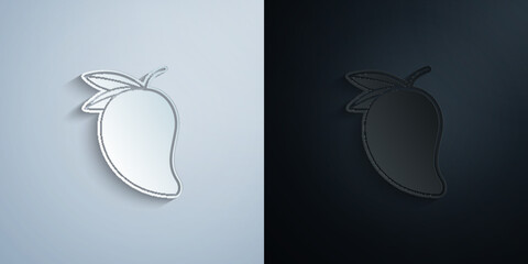 Poster - mango paper icon with shadow vector illustration