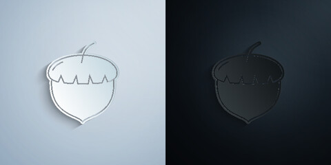 Poster - Acorn paper icon with shadow vector illustration