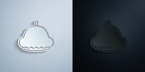 Poster - Pattypan squash paper icon with shadow vector illustration