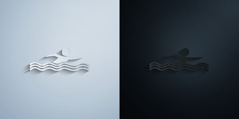 Poster - extreme cycling paper icon with shadow vector illustration
