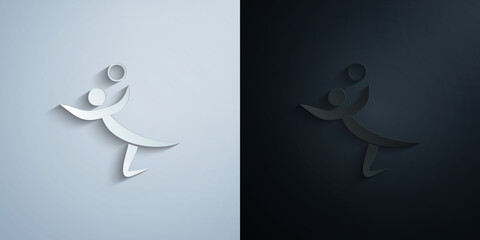 Poster - badminton paper icon with shadow vector illustration