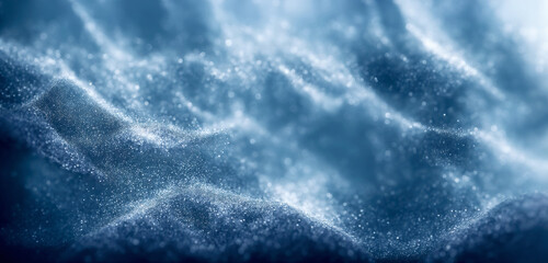 Poster - a blue particle background with a sense of movement or dynamism. swirling and flowing sparkles, star