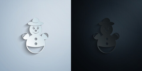 Poster - Tumbler toy, baby toy paper icon with shadow vector illustration