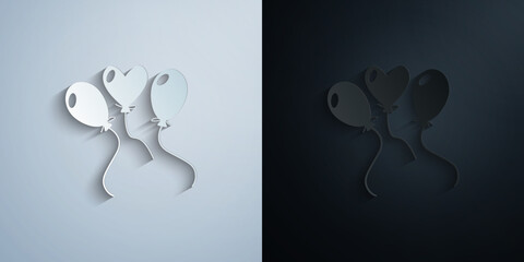 Poster - Party balloon paper icon with shadow vector illustration