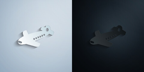 Poster - Toy plane paper icon with shadow vector illustration