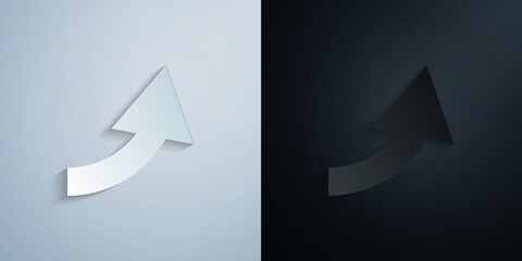 Fototapete - Arrow, forward paper icon with shadow vector illustration