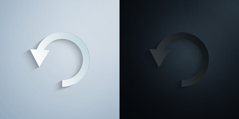 Poster - Arrow, refresh paper icon with shadow vector illustration