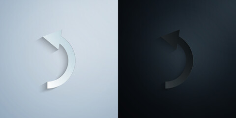 Fototapete - Arrow, backward paper icon with shadow vector illustration