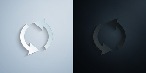 Poster - Arrow, refresh paper icon with shadow vector illustration