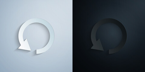 Poster - Arrow, refresh paper icon with shadow vector illustration
