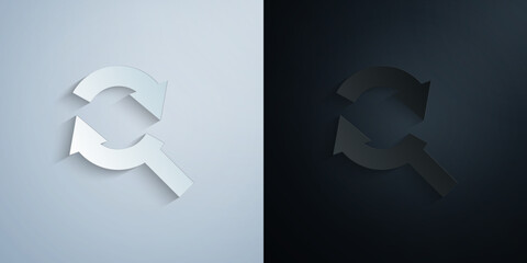 Fototapete - Arrow, search paper icon with shadow vector illustration