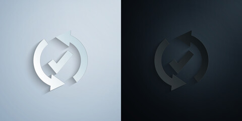 Poster - Arrow, confirm paper icon with shadow vector illustration