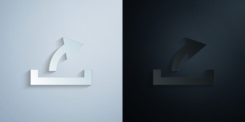 Poster - arrow paper icon with shadow vector illustration