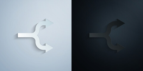 Fototapete - Arrow paper icon with shadow vector illustration