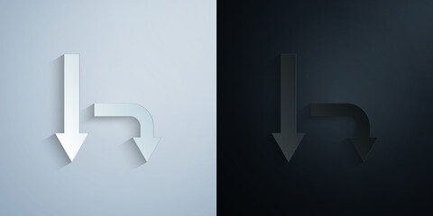 Fototapete - Arrow paper icon with shadow vector illustration