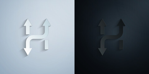 Fototapete - Arrow paper icon with shadow vector illustration