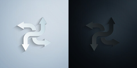 Fototapete - Arrow paper icon with shadow vector illustration