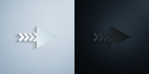 Fototapete - Arrow paper icon with shadow vector illustration
