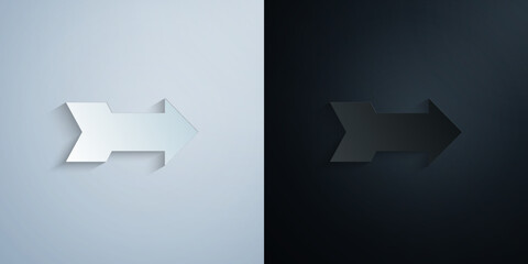 Fototapete - Arrow paper icon with shadow vector illustration