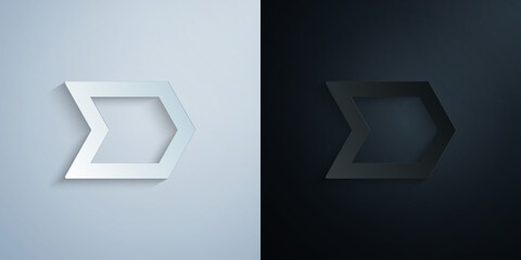 Fototapete - Arrow paper icon with shadow vector illustration
