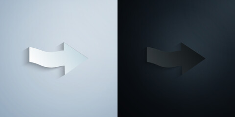 Fototapete - Arrow paper icon with shadow vector illustration