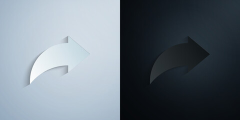 Fototapete - Arrow paper icon with shadow vector illustration