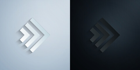 Fototapete - Arrow, forward paper icon with shadow vector illustration