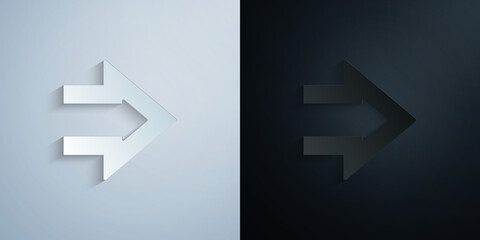 Fototapete - Arrow paper icon with shadow vector illustration