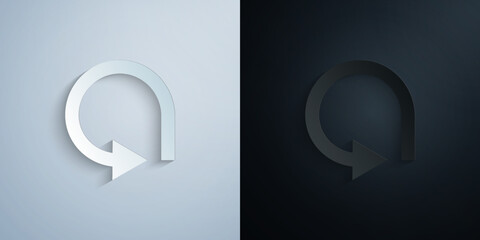 Fototapete - Arrow paper icon with shadow vector illustration