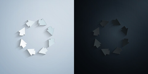 Fototapete - Arrow paper icon with shadow vector illustration