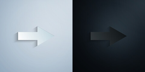 Fototapete - Arrow paper icon with shadow vector illustration
