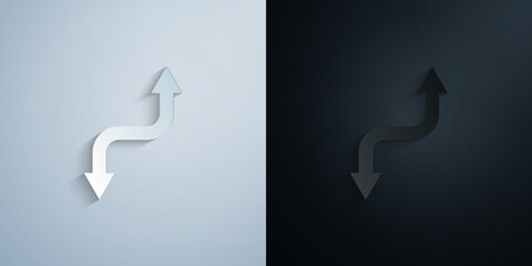 Fototapete - Arrow paper icon with shadow vector illustration