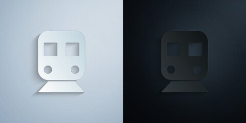 Poster - Railway, sign paper icon with shadow vector illustration