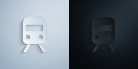 Poster - Railway, subway, train paper icon with shadow vector illustration