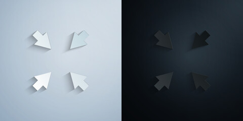 Fototapete - Arrow, size paper icon with shadow vector illustration