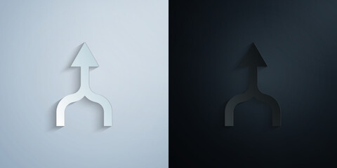 Fototapete - Arrow paper icon with shadow vector illustration