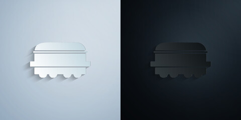 Poster - rail car paper icon with shadow vector illustration