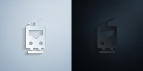 Poster - funicular railway paper icon with shadow vector illustration