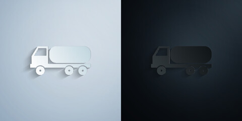 Poster - truck paper icon with shadow vector illustration