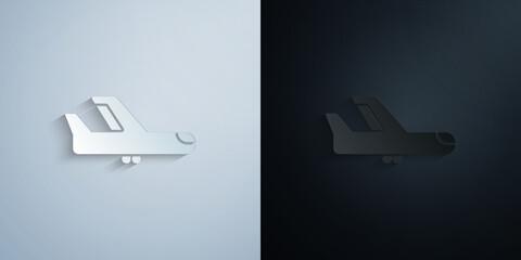 Poster - Airplane, airport paper icon with shadow vector illustration