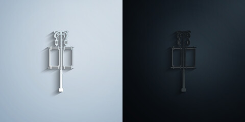 Poster - light pole billboard paper icon with shadow vector illustration